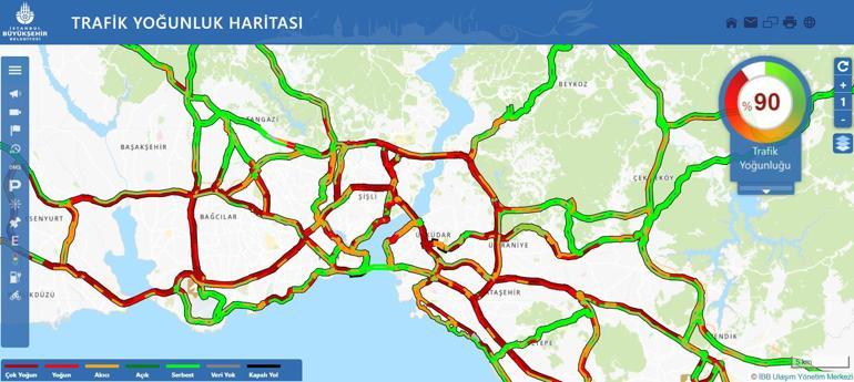 İstanbul yağmura teslim Yoğunluk yüzde 90a ulaştı