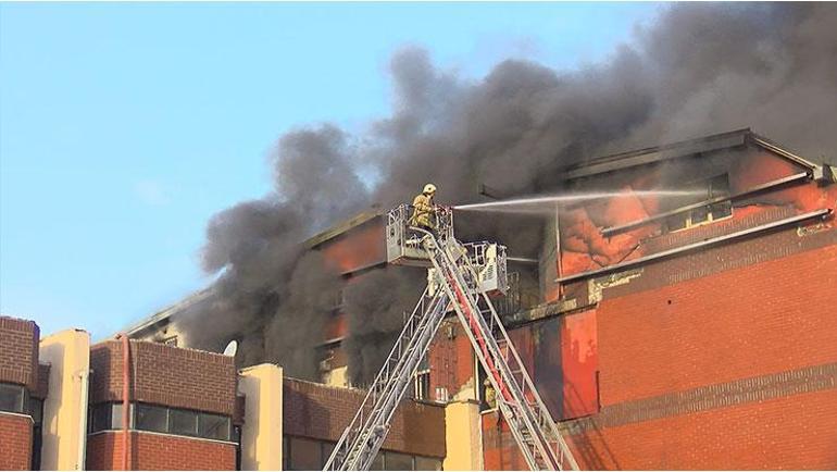 Başakşehirdeki sanayi sitesinde korkutan yangın