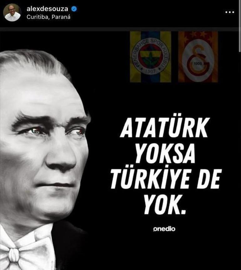 Alex de Souza heykelinin boşuna dikilmediğini gösterdi Atatürk paylaşımı yaptı, rekora koşuyor
