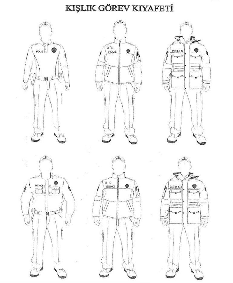 Polis ve bekçilerin kıyafetleri değişti Çizimler Resmi Gazetede yayımlandı
