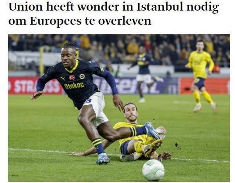 Belçika basını USGden umudu kesti Her şey bitti, Fenerbahçe çok güçlü