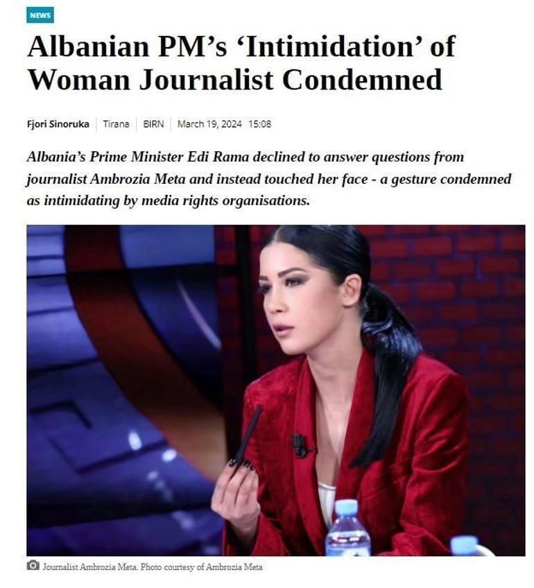 Arnavutluk’u karıştıran olay Başbakan kadın muhabiri kameralar önünde itti, özür dilemeyi reddetti