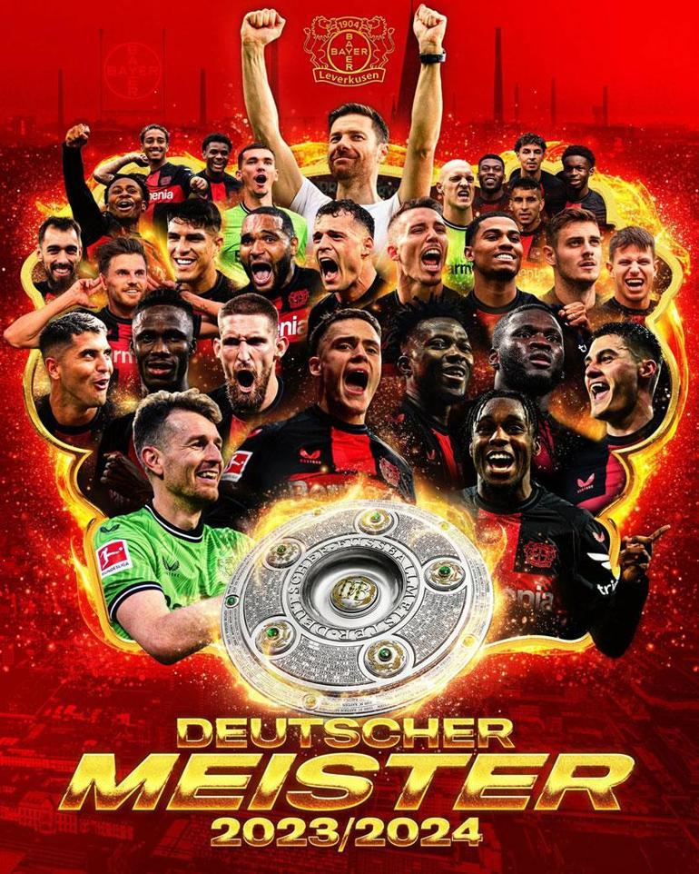 Almanyada Bayer Leverkusen tarihinde ilk kez şampiyon