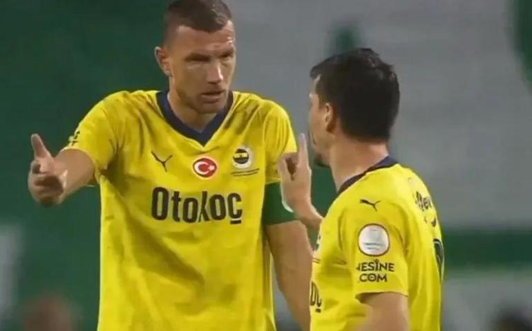 Konyaspor-Fenerbahçe maçında Dzeko ve Mert Hakandan şok tartışma