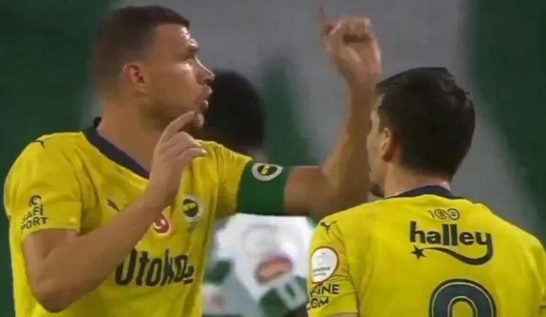 Konyaspor-Fenerbahçe maçında Dzeko ve Mert Hakandan şok tartışma