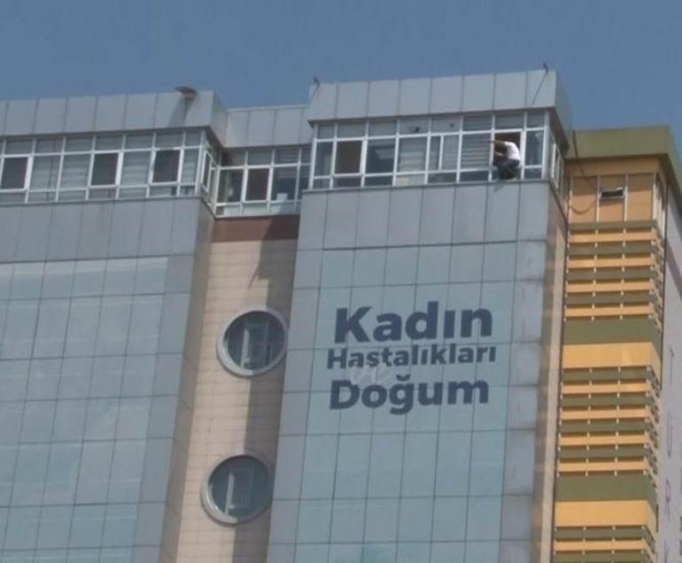 Hastanenin en üst katına Tarzan gibi tırmandı, yaptıklarıyla herkesi korkuttu