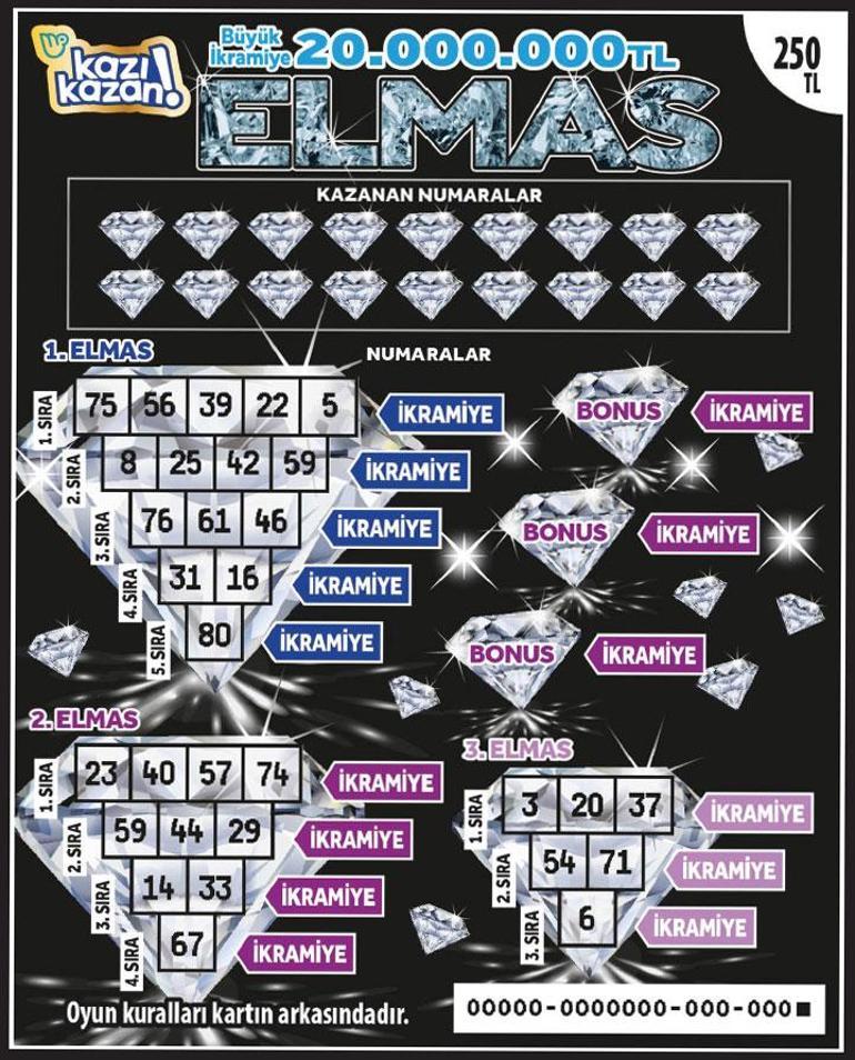 20 milyon TL ikramiyesi ile göz kamaştıran Elmas