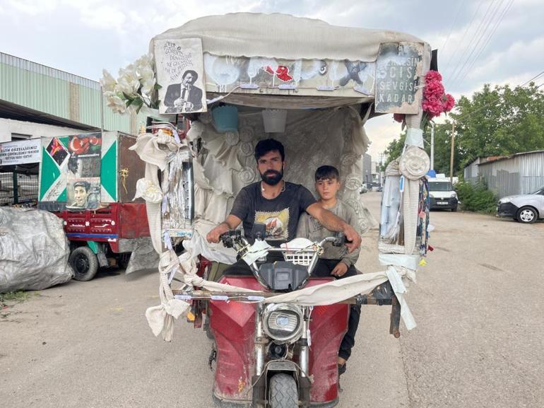 Suriyeli sanılmaktan korktu, motosikletine yazdı