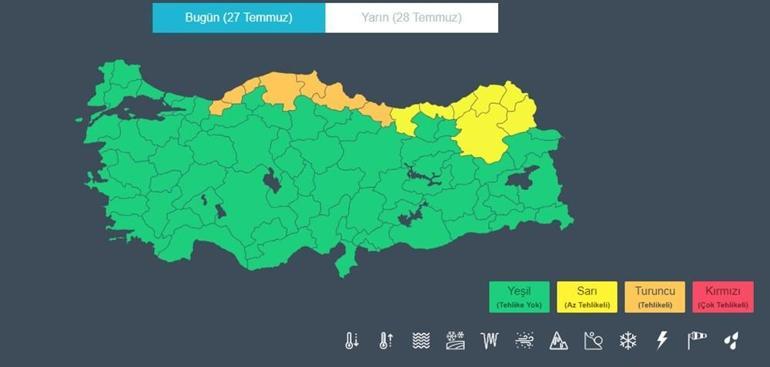 Son dakika uyarısı geldi 14  ile sarı ve turuncu kodlu uyarı