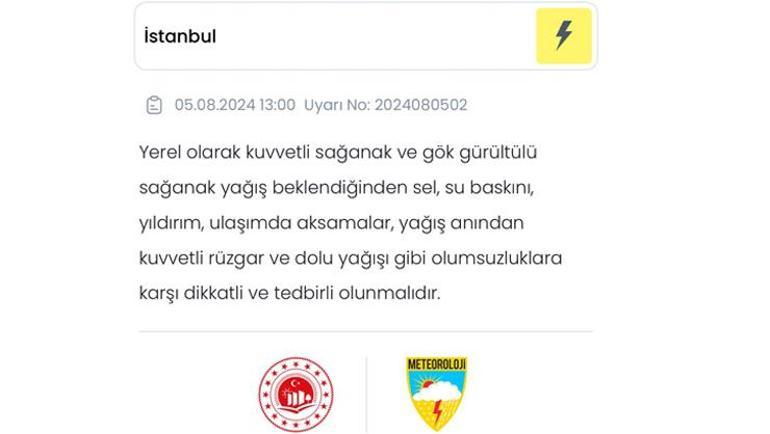 İstanbul dahil birçok kente kuvvetli yağmur geliyor Meteoroloji duyurdu