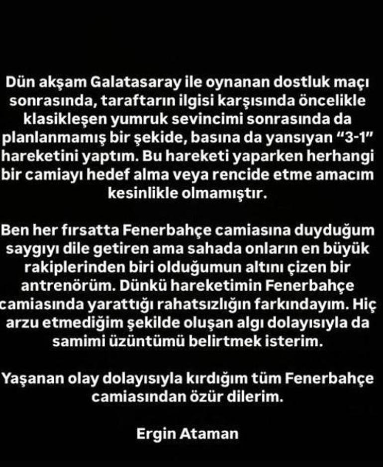 Fenerbahçeden Ergin Atamana sert tepki Özrü yok sayıldı, Milli takıma oyuncu göndermeyecekler