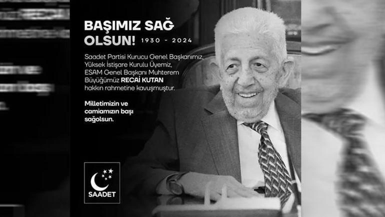 Recai Kutan kimdir Saadet Partisi Kurucu Genel Başkanı Recai Kutan öldü mü, neden öldü