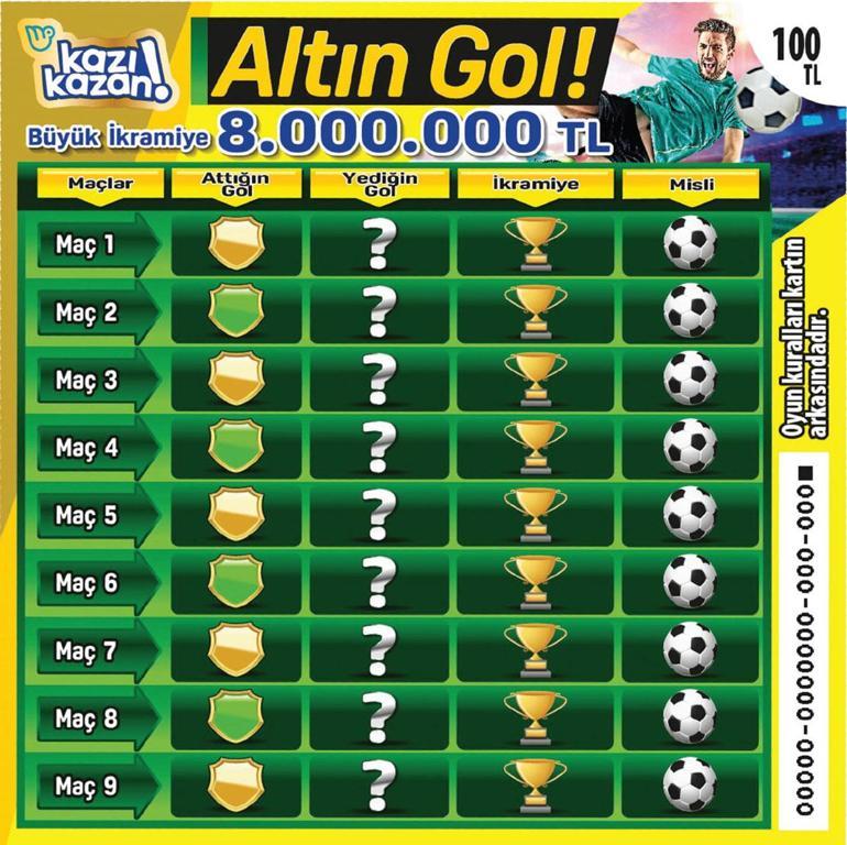 Altın Gol kartları ile 8 milyon TL heyecanı