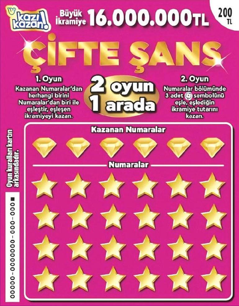 Çifte Şans ile 2 oyun bşr arada 16 milyon TL kazandırıyor