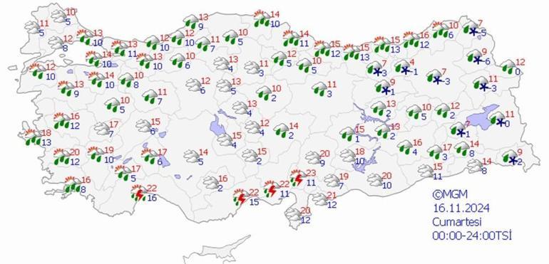 Karla karışık yağmur ve sağanak geliyor 8 il için sarı uyarı