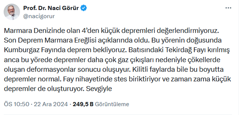 Naci Görür İstanbulda deprem beklediği ilçeyi açıkladı: Fay kırıldı