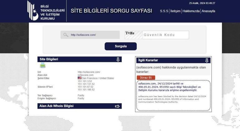 Sofascore’a erişim engeli getirildi