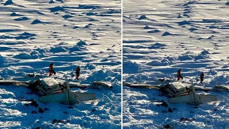 ABDde bir uçak şoku daha İçinde 10 kişi bulunan uçak buza çakıldı