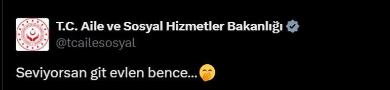 Bakanlıktan 14 Şubat paylaşımı: Seviyorsan git evlen bence