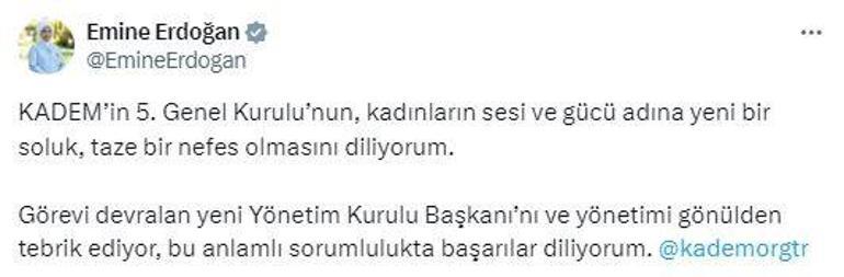 Emine Erdoğan, Kadın ve Demokrasi Vakfının yeni yönetimini tebrik etti