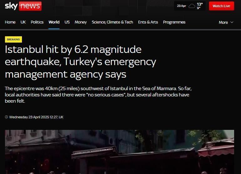 İstanbuldaki deprem dünyada son dakika haberi olarak geçti ‘Türkiye bir dizi depremle sarsıldı’
