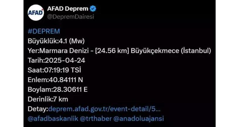 İstanbul güne bir depremle daha uyandı