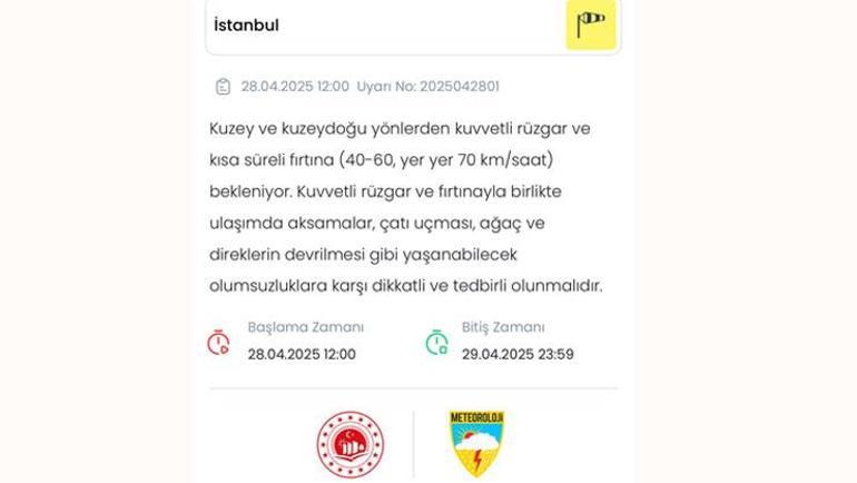 Meteorolojiden İstanbul için sarı uyarı Bugün başlıyor yarın geceye kadar sürecek