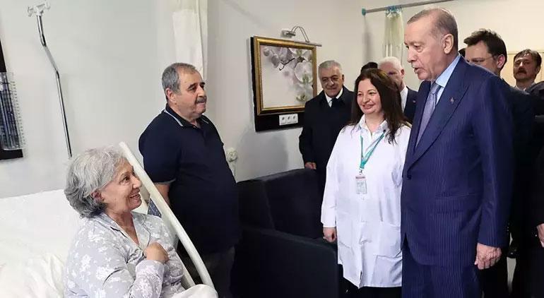Cumhurbaşkanı Erdoğandan açılışını yaptığı hastanedeki hastalara sürpriz ziyaret