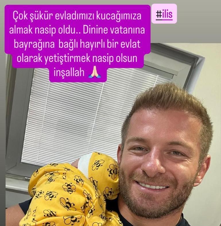 İsmail Balaban ile İlayda Şekerin bebekleri doğdu Baba ve kızdan ilk poz geldi