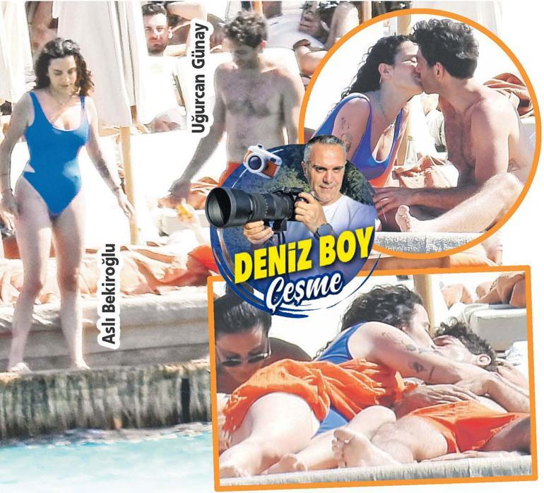 Plajda birbirlerini öpücüklere boğdular