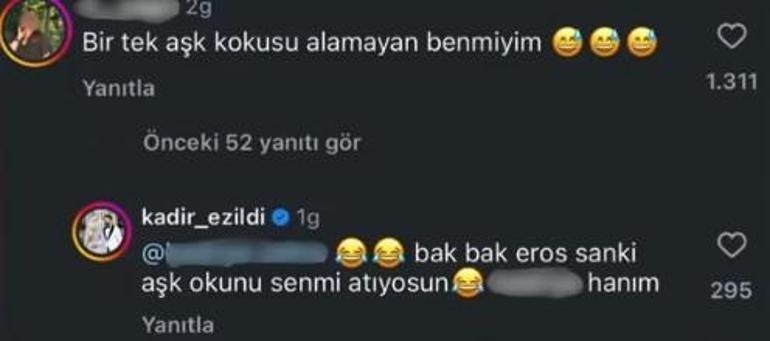Kadir Ezildiden Aşk kokusu alamayan tek ben miyim diyen takipçisine cevap