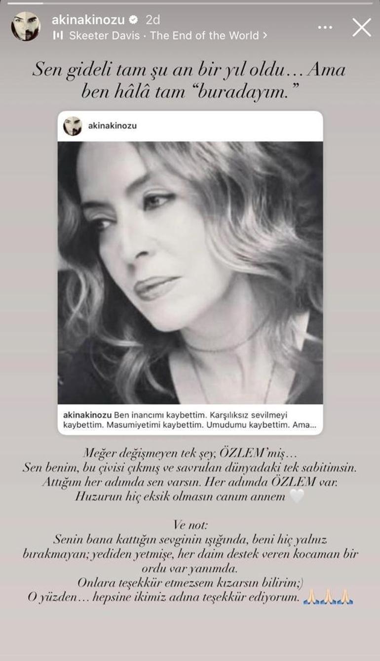 Akın Akınözünden yürek burkan mesaj Dünyadaki tek sabitimsin