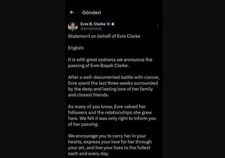Evre Başak Clarke öldü mü Evre Başak Clarke neden öldü, hastalığı neydi Evre Başak Clarke kimdir