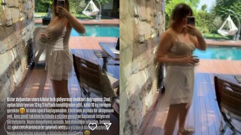 Taze anne Gizem Karaca 3 haftada verdiği kiloyu açıkladı Emzirmek dışında aksiyonum yok