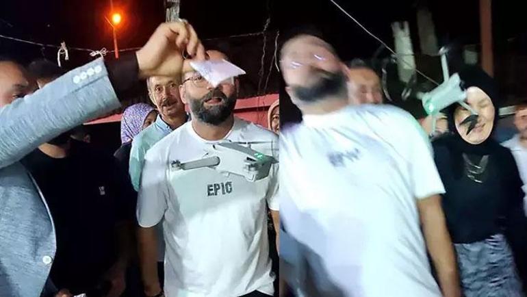 Düğünde drona para takmaya çalıştı: Eli pervaneye sıkıştı