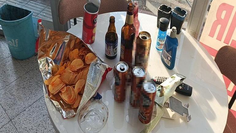 Burdurda pes dedirten görüntü Marketin camını kırıp içeri girdi; keyifle yedi, içti ve gitti