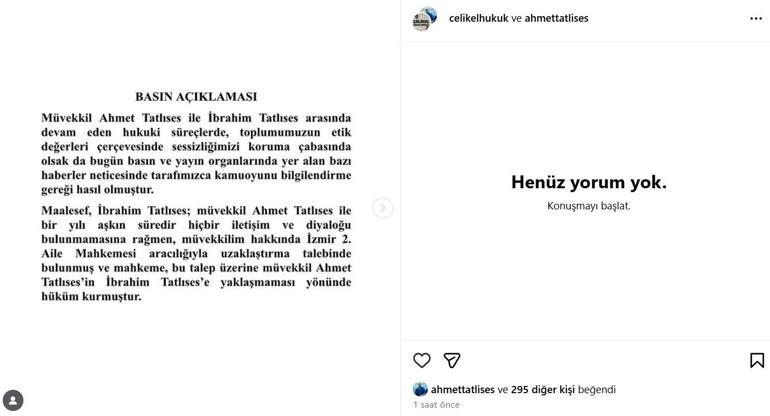 Uzaklaştırma ve elektronik kelepçe İbrahim Tatlısesin oğlundan açıklama geldi