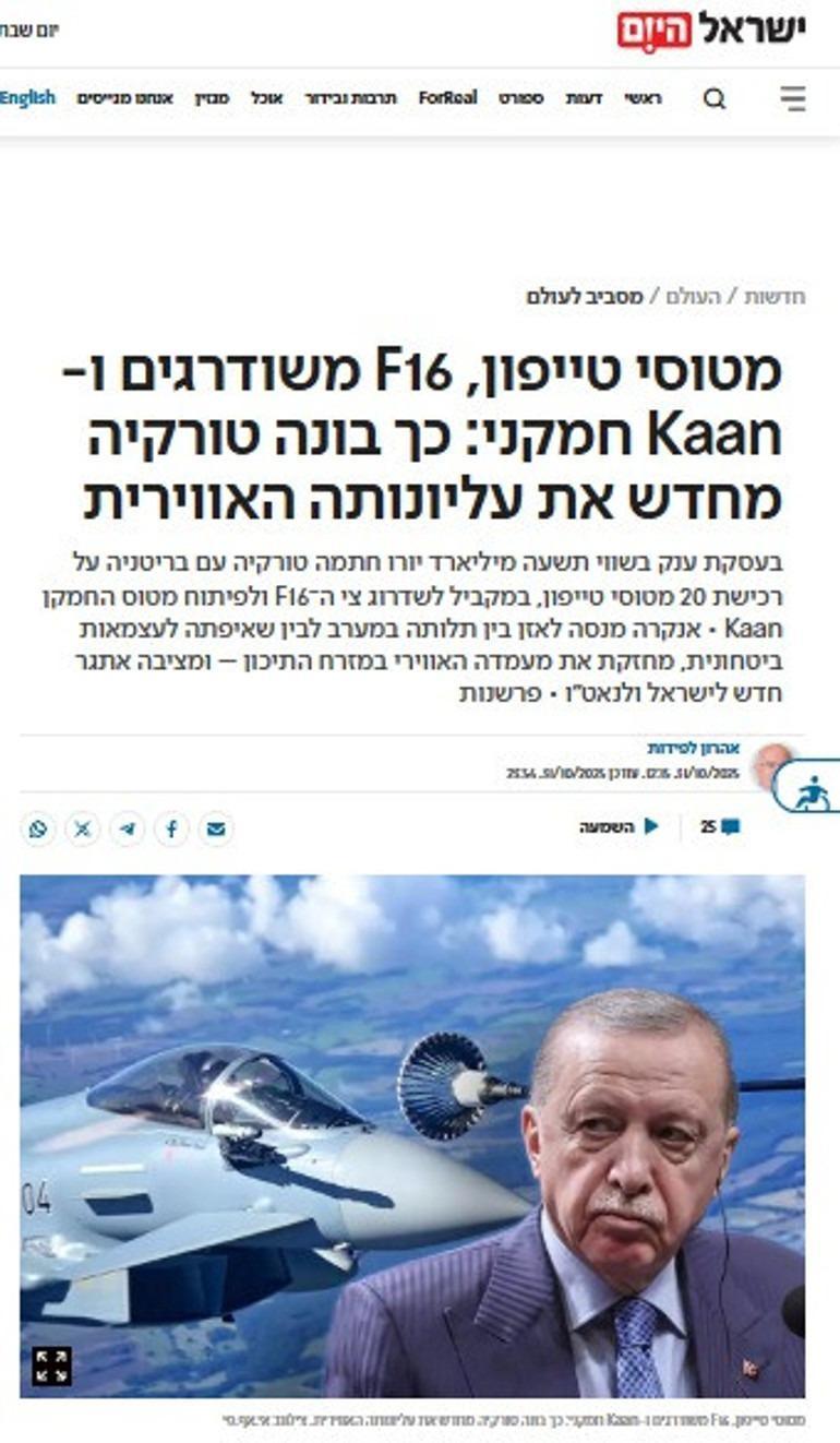 İsrail basınından çarpıcı KAAN ve EUROFIGHTER analizi Türkiye gökyüzünün oyun kurucusu