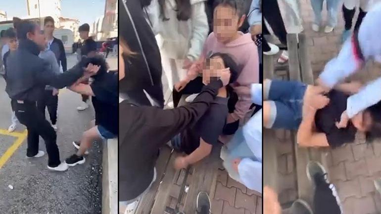 Hiçbiri de biz ne yapıyoruz demedi 11 kişi bir kız öğrenciyi dövdü