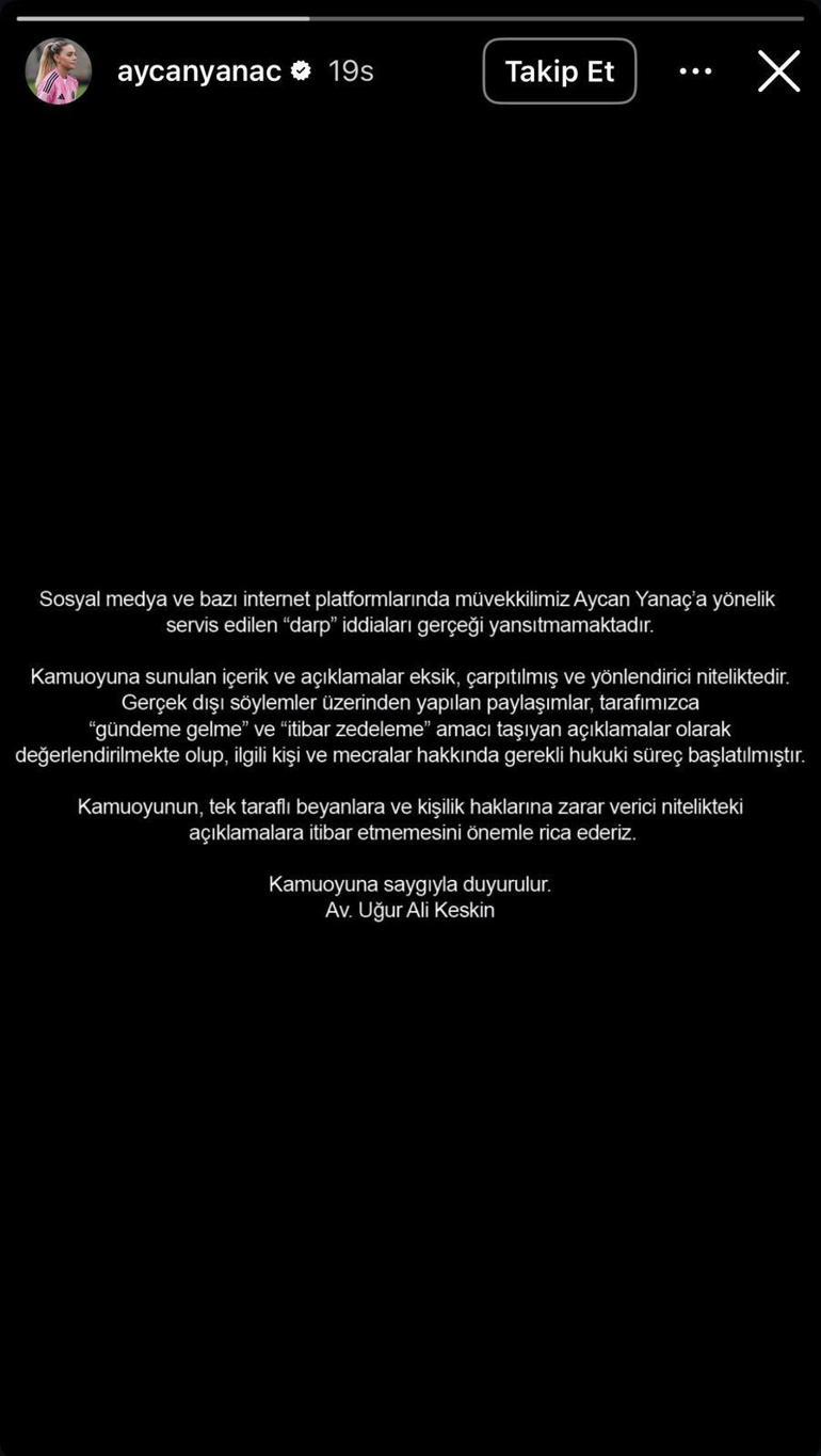 Futbolcu Aycan Yanaç hakkında darp iddiası Eğlence mekanında olay çıktı