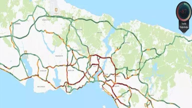 İstanbulda trafik yoğunluğu yüzde 87ye çıktı