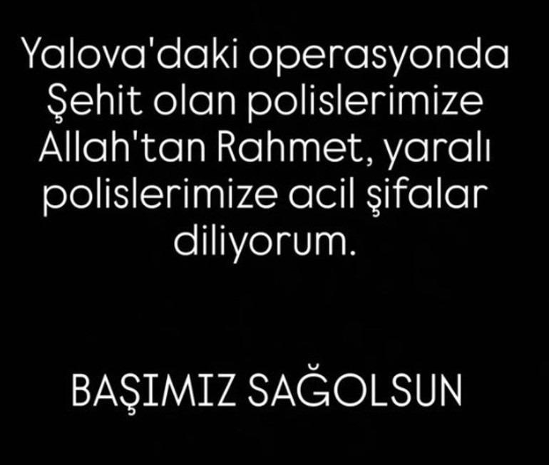 Ünlü isimlerden şehit olan polislerimiz için taziye mesajları Milletimizin başı sağ olsun
