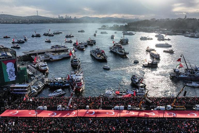 Türkiye, Gazze için ayakta 520 bin kişi Galata Köprüsünde haykırdı: Sinmiyoruz, susmuyoruz