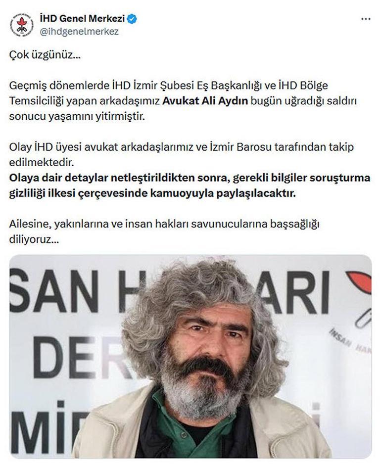 Eski İHD İzmir Şube Eş Başkanı Ali Aydın sokak ortasında öldürüldü