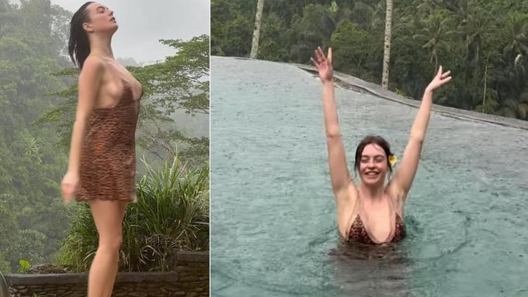 Melis Sezen Bali’de yağmur altında dans etti