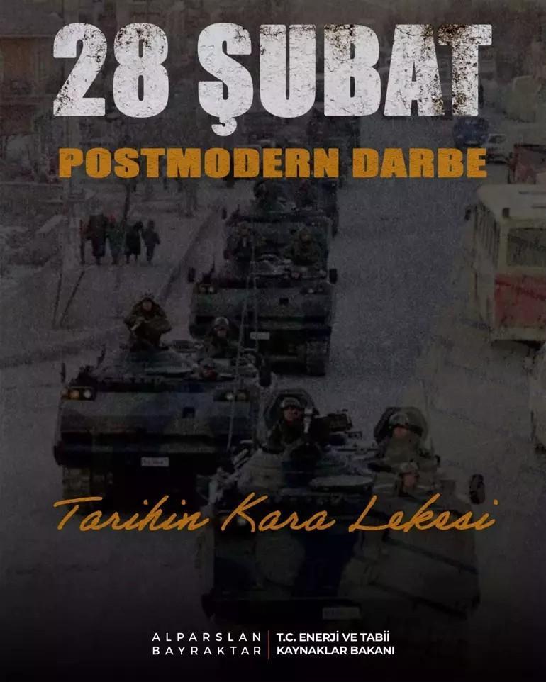 Bakan Bayraktardan 28 Şubat paylaşımı