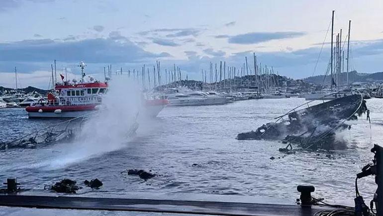 Bodrumda 7 lüks yat battı