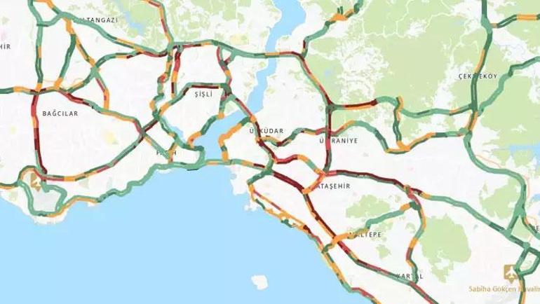 İstanbulda trafik yoğunluğu yüzde 72ye ulaştı