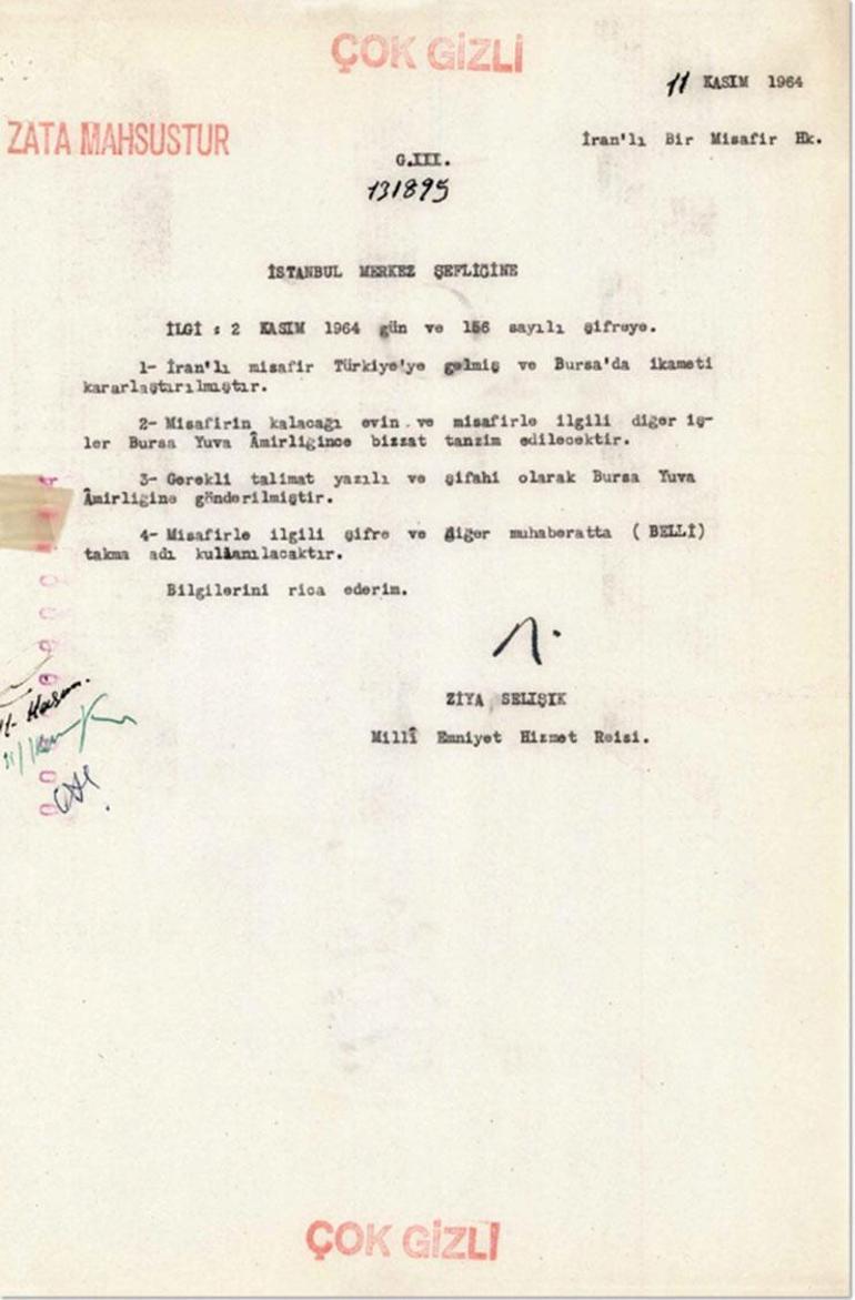 MİT, Humeyni ile ilgili çok gizli belgeyi paylaştı