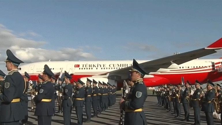 Cumhurbaşkanı Erdoğan Kazakistanda Tokayev resmi törenle karşıladı